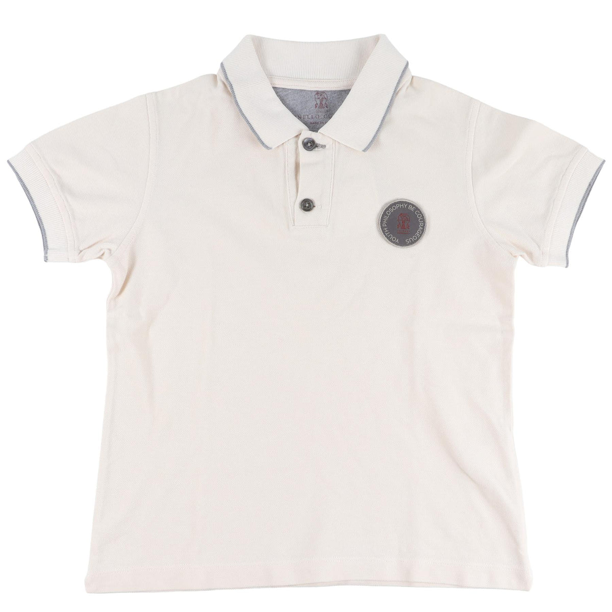 BRUNELLO CUCINELLI CREAM KIDS BOYS POLO SHIRT 6 YEARS