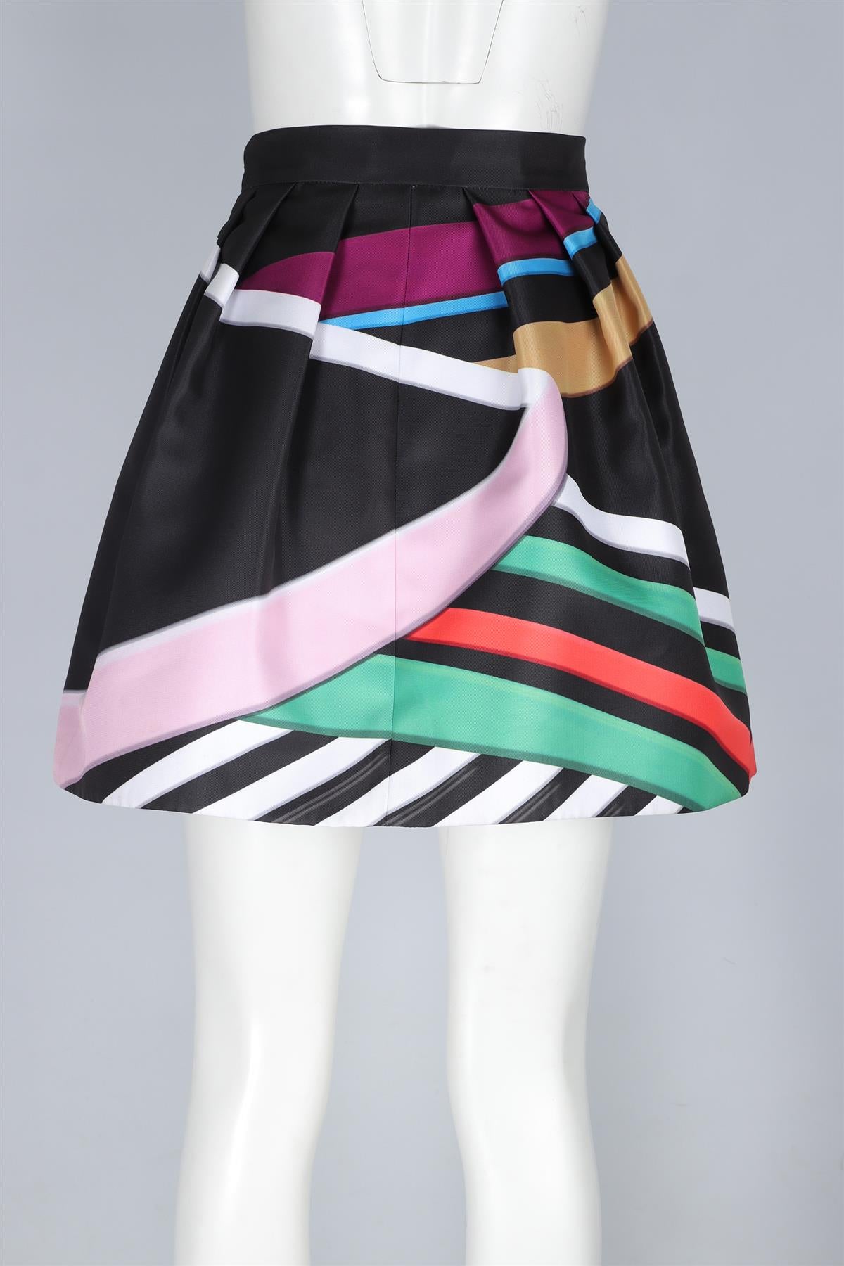 MARY KATRANTZOU MULTI SATIN MINI SKIRT UK 12