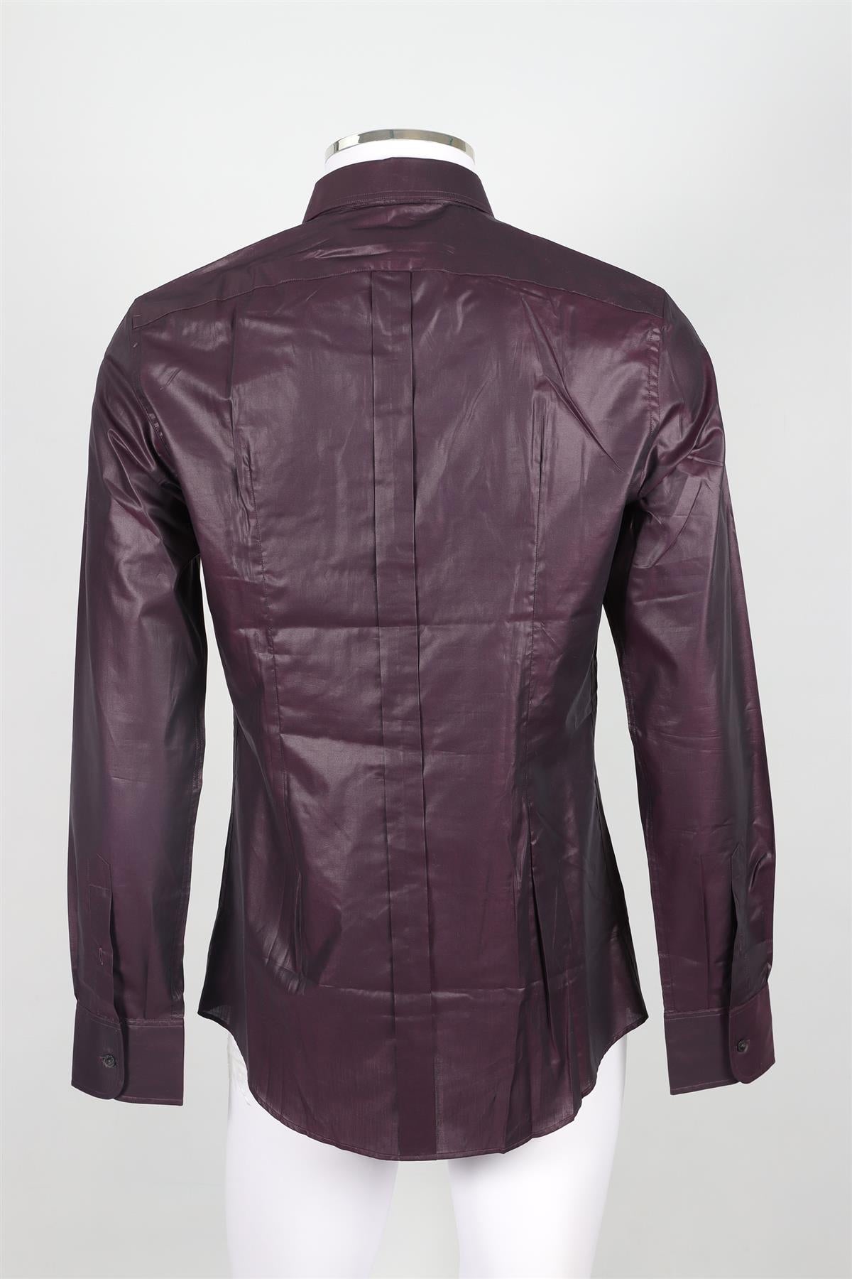 DOLCE & GABBANA MAROON MEN'S COTTON SHIRT UK/US COLLAR 15 3/4 UK/US CHEST 40