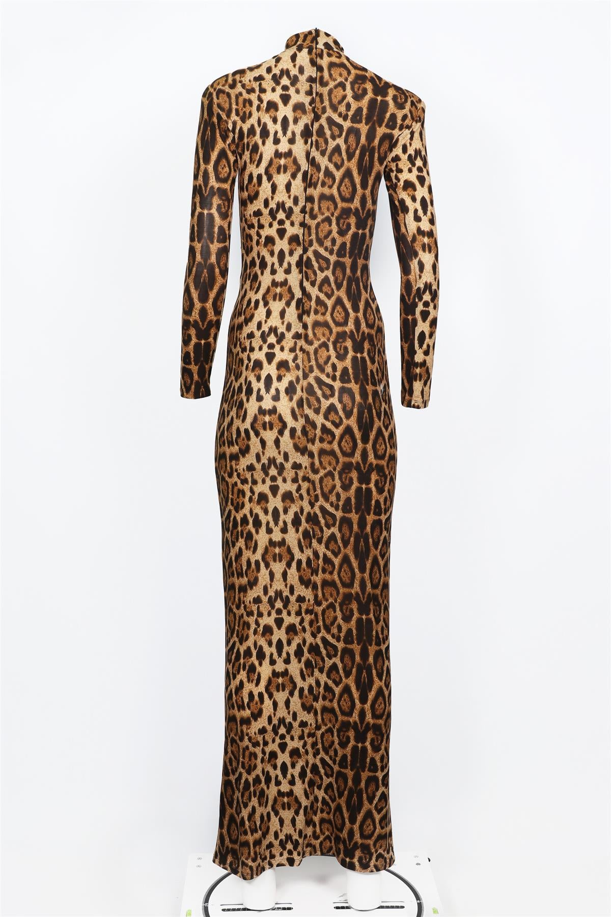 THE NEW ARRIVALS ILKYAZ OZEL BROWN JERSEY MAXI DRESS FR 36 UK 8