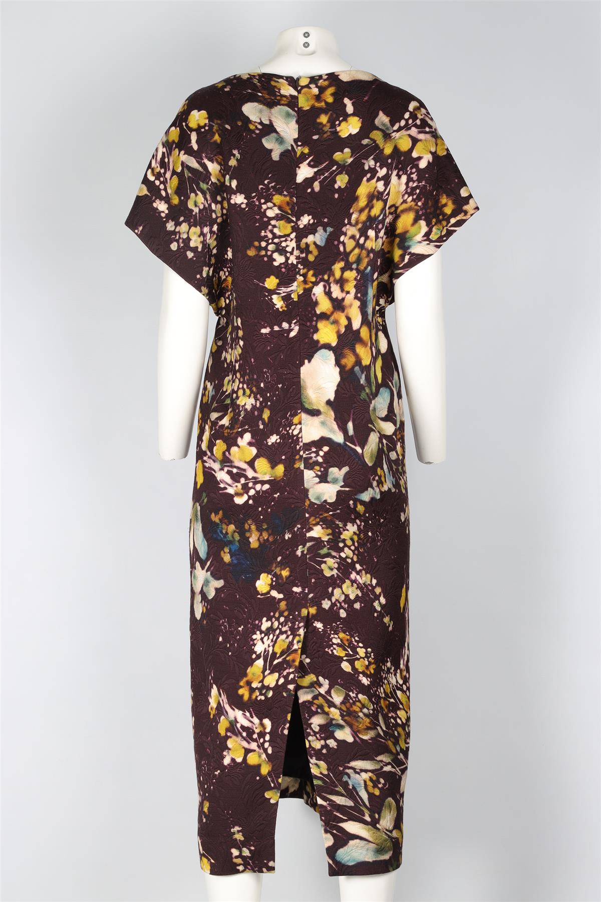 DRIES VAN NOTEN MULTI COTTON MIDI DRESS FR 42 UK 14