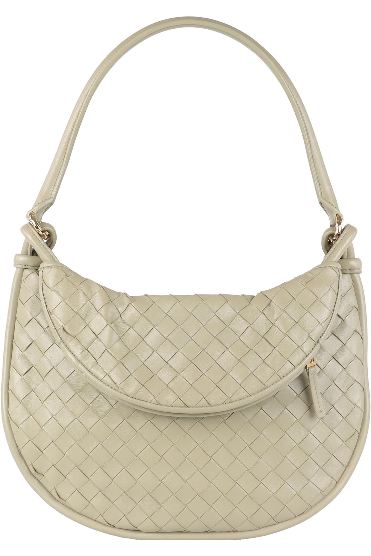 BOTTEGA VENETA GREEN GEMELLI MEDIUM INTRECCIATO LEATHER SHOULDER BAG