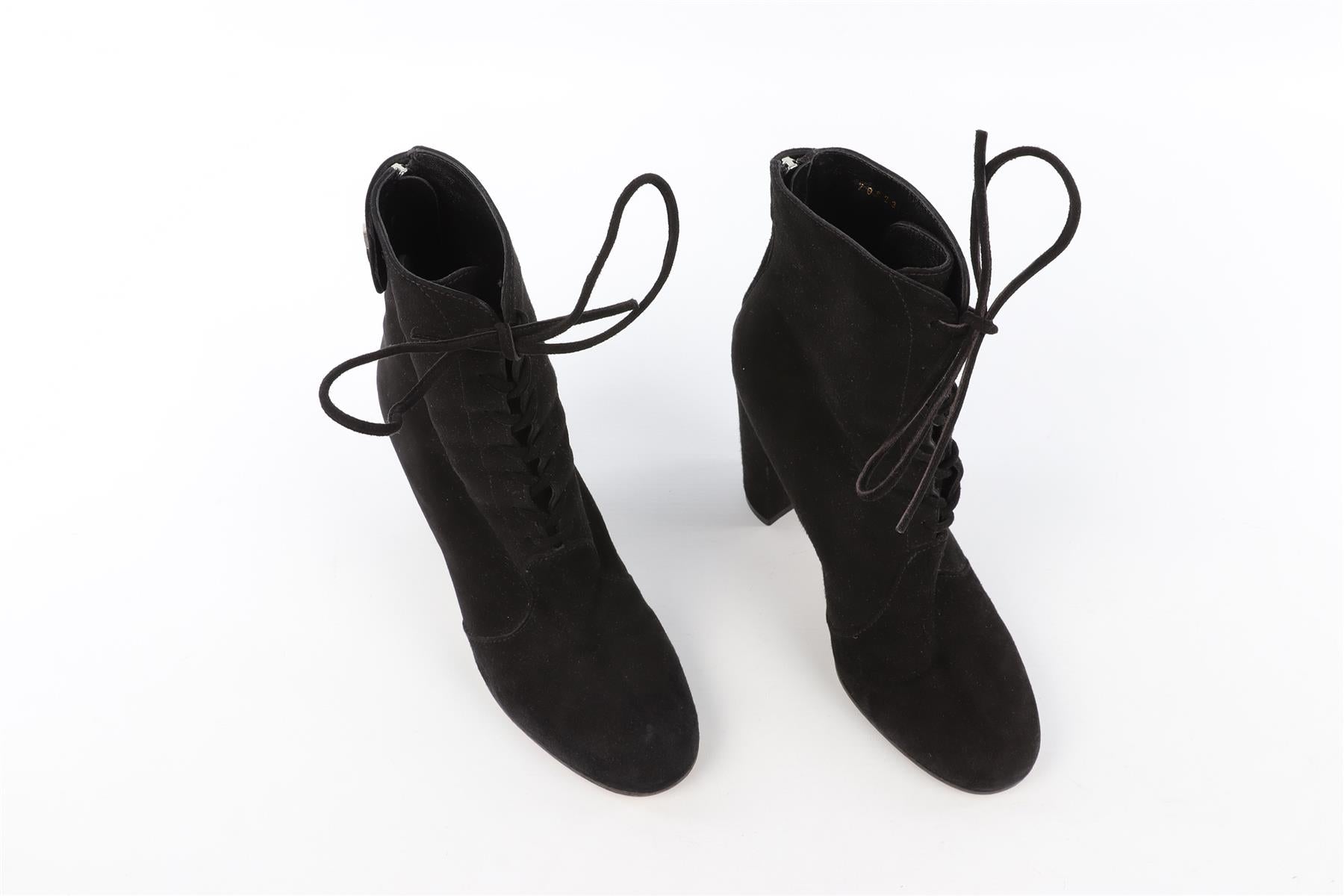 GIANVITO ROSSI BLACK SUEDE ANKLE BOOTS EU 38 UK 5 US 8
