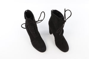 GIANVITO ROSSI BLACK SUEDE ANKLE BOOTS EU 38 UK 5 US 8