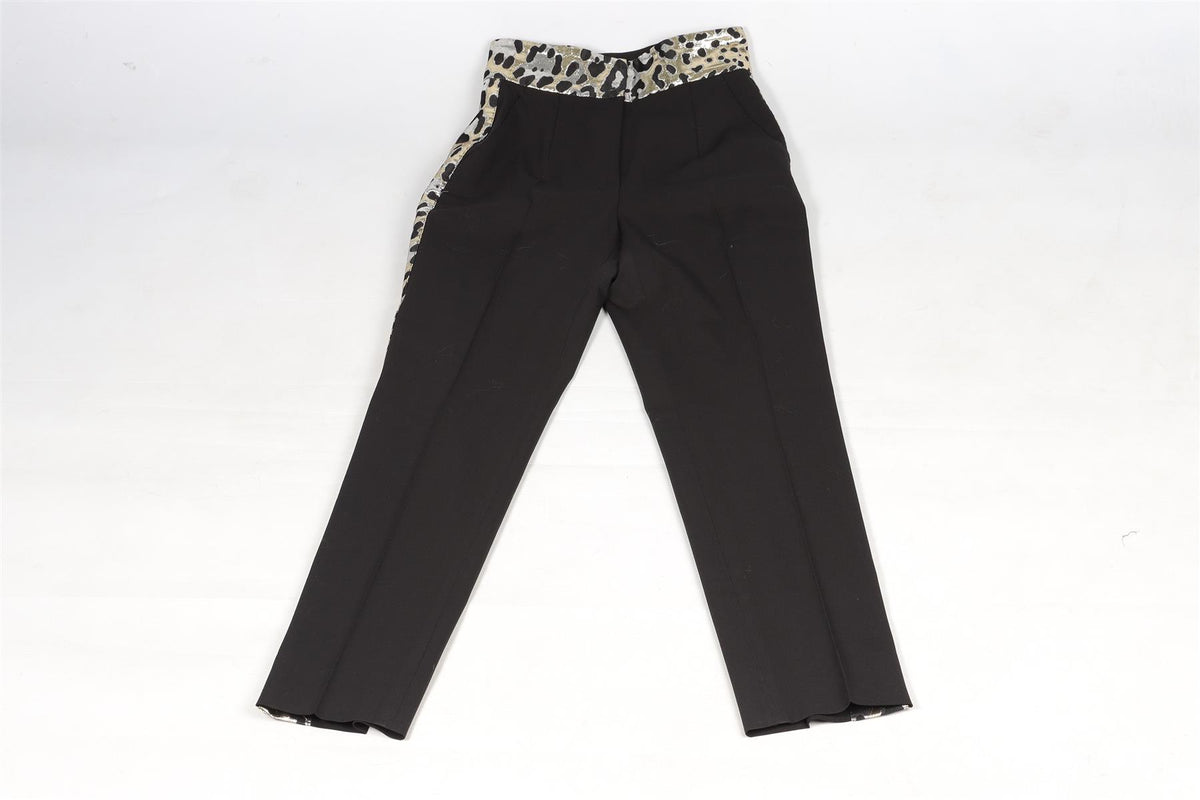 DOLCE & GABANNA BLACK WOOL STRAIGHT LEG PANTS IT 36 UK 4