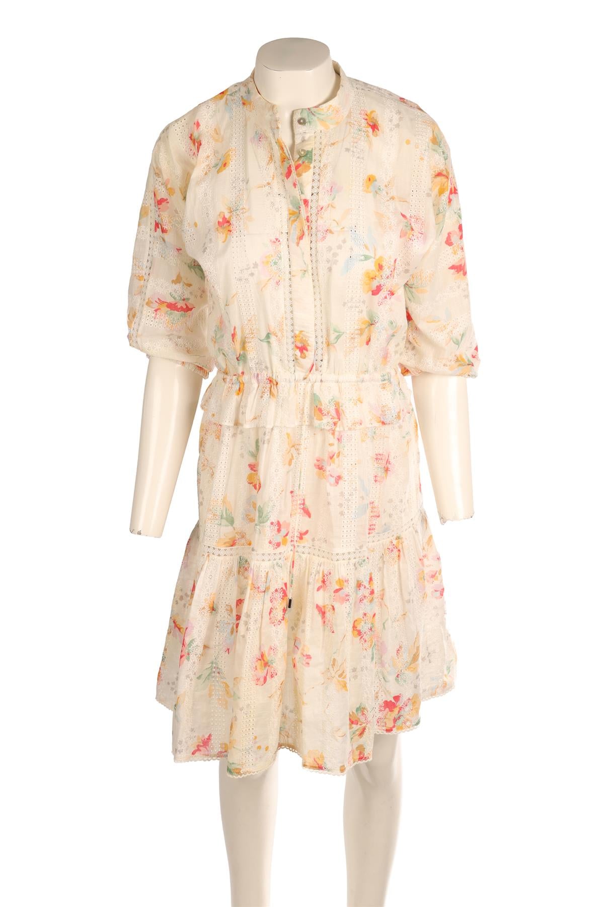 ZIMMERMANN WHITE COTTON MINI DRESS 0 UK 8