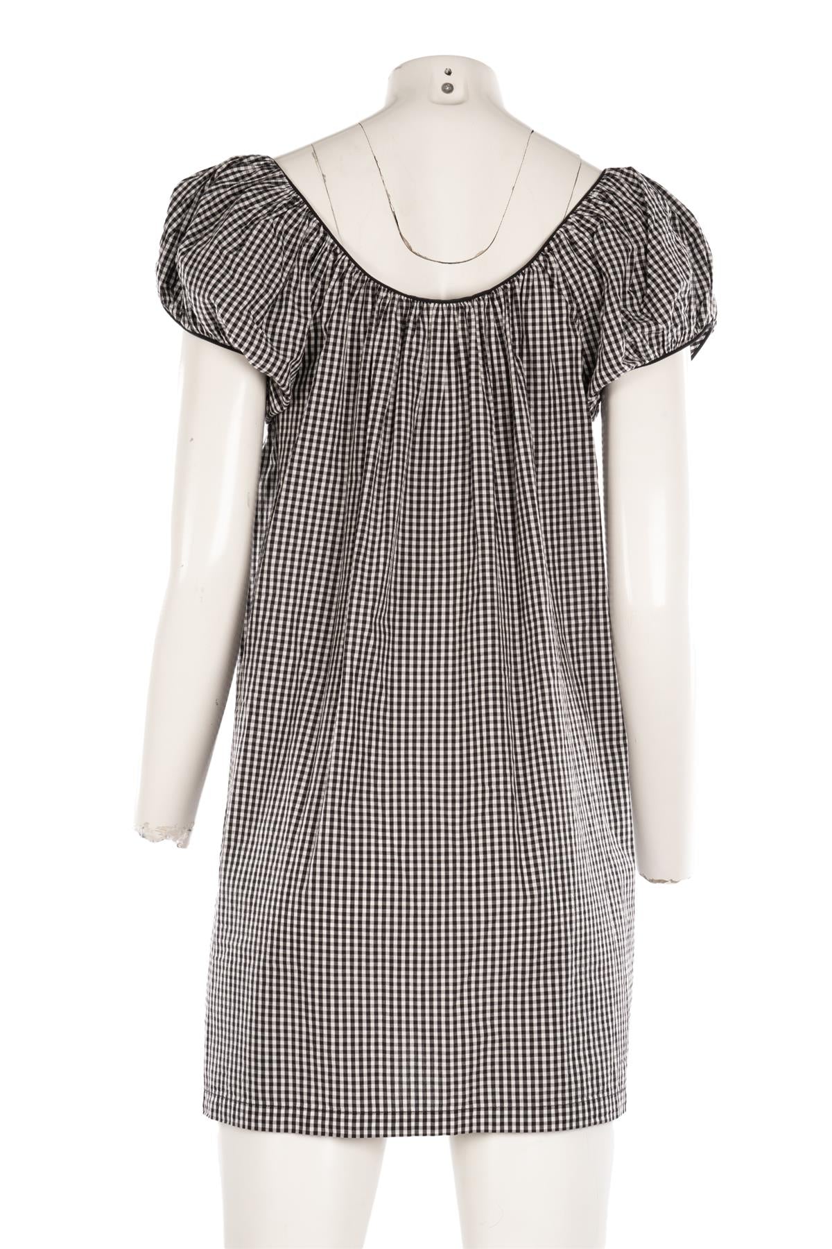 DOEN BLACK COTTON MINI DRESS XSMALL