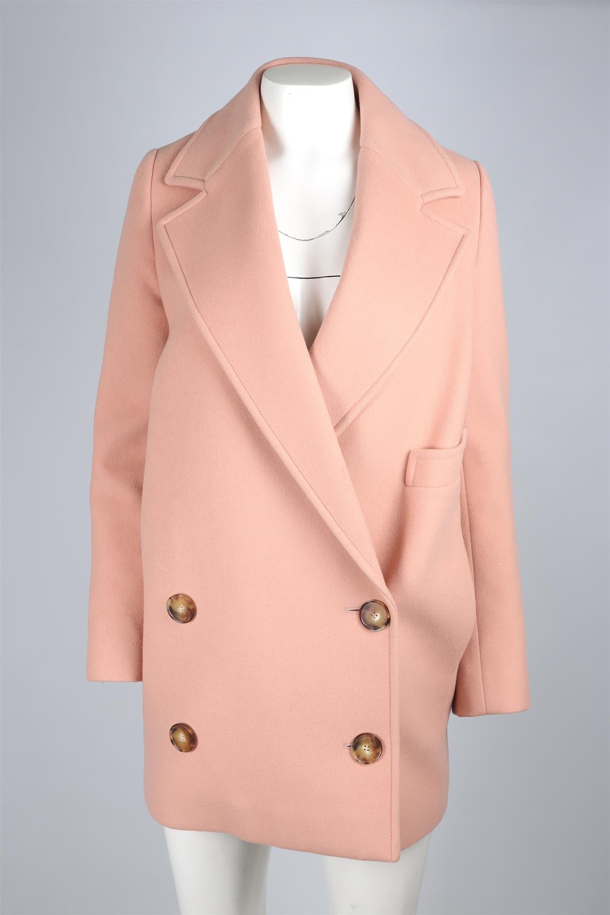 STELLA MCCARTNEY PINK WOOL COAT IT 38 UK 6
