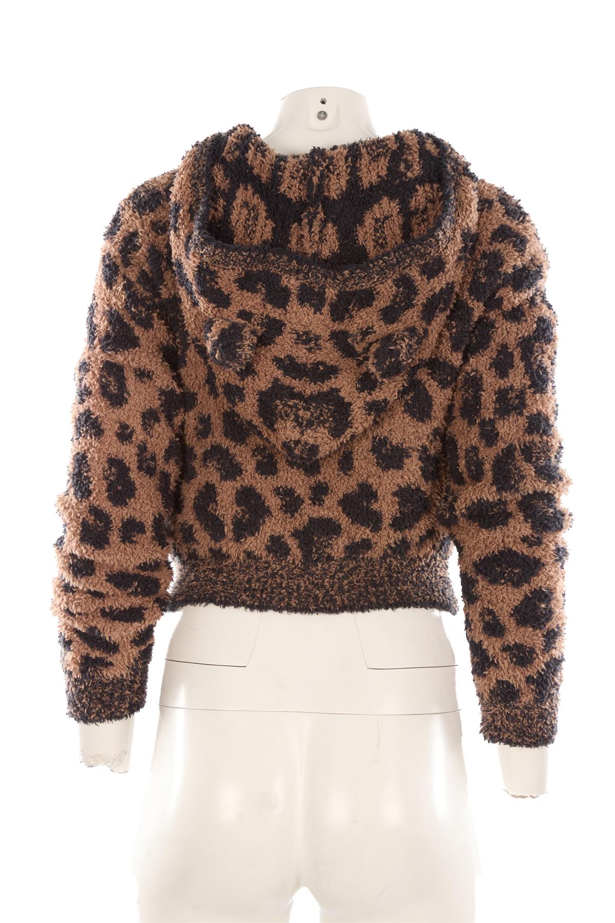 SKIMS BROWN FLEECE HOODIE XXSMALL