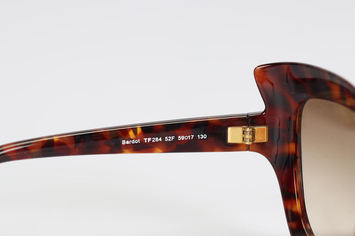 TOM FORD CAT EYE TORTOISESHELL ACETATE SUNGLASSES