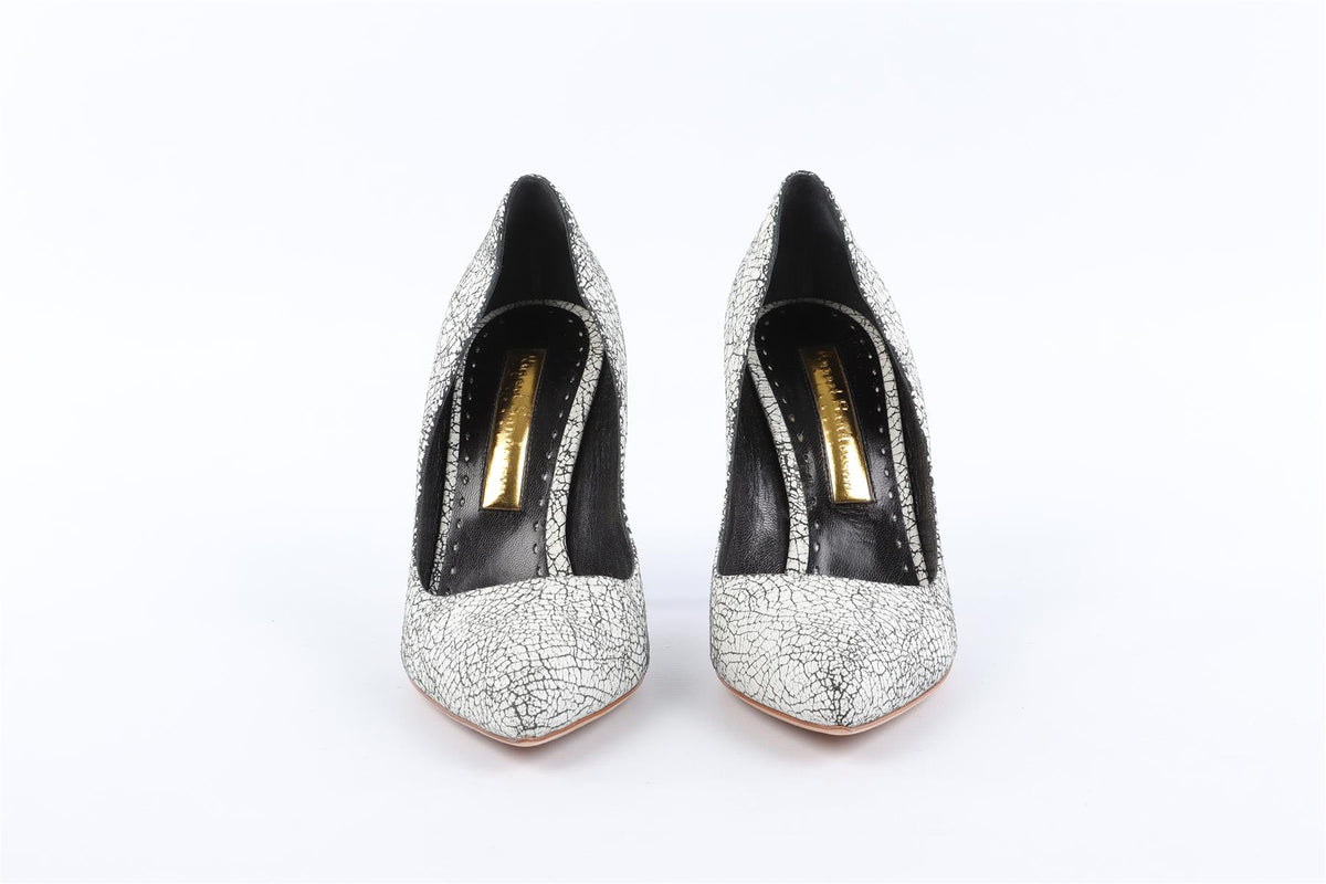 RUPERT SANDERSON WHITE LEATHER PUMPS EU 38 UK 5 US 8