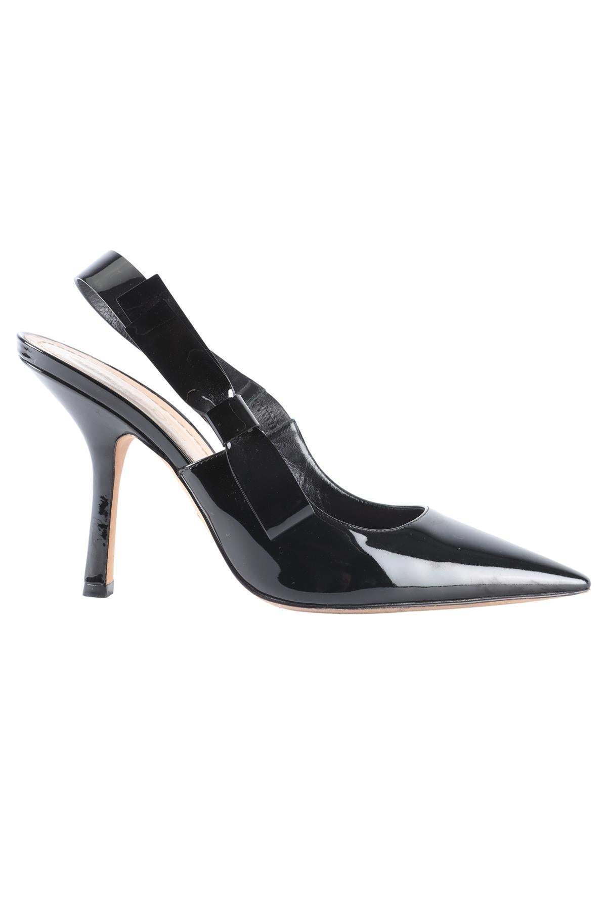 CHRISTIAN DIOR BLACK J'ADIOR LEATHER SLINGBACK PUMPS EU 39 UK 6 US 9