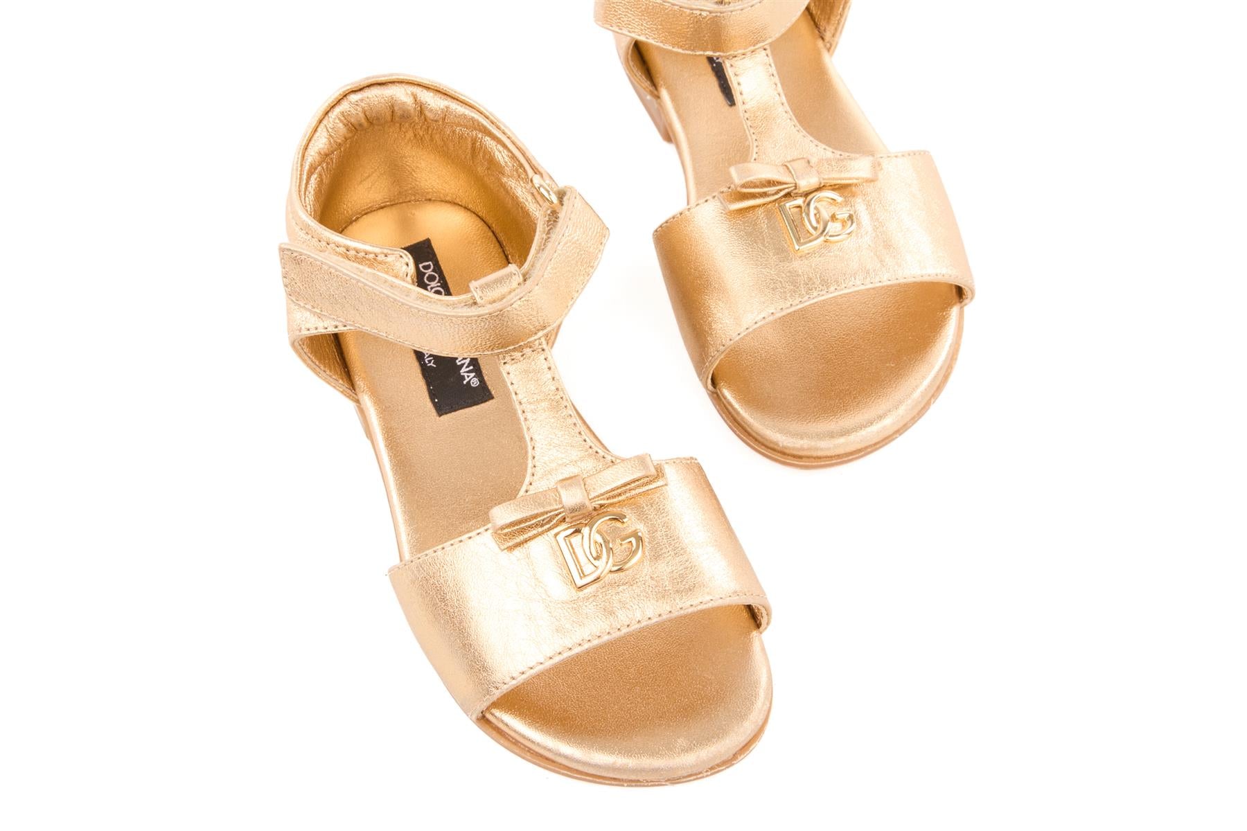 DOLCE & GABBANA GOLD KIDS GIRLS SANDALS EU 24 UK 7 US 8