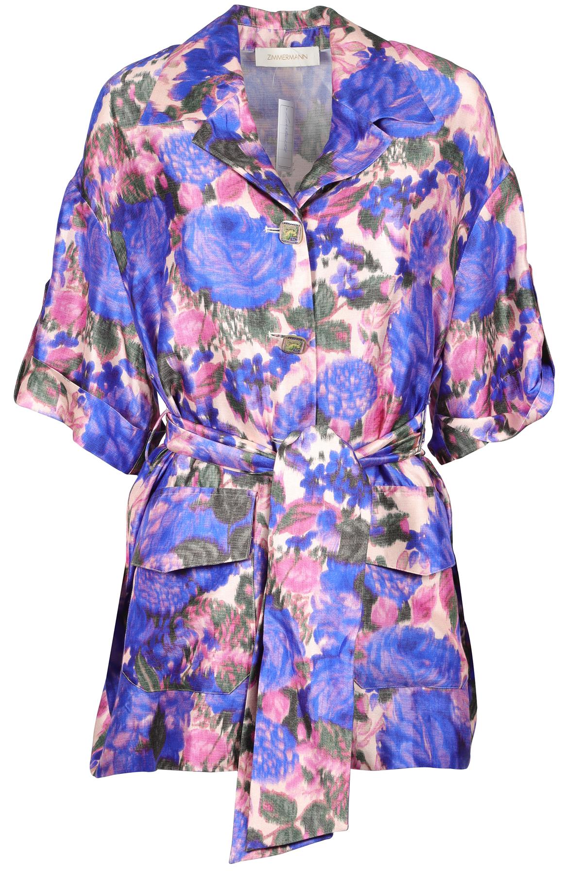 ZIMMERMANN PURPLE SILK SHIRT UK 8