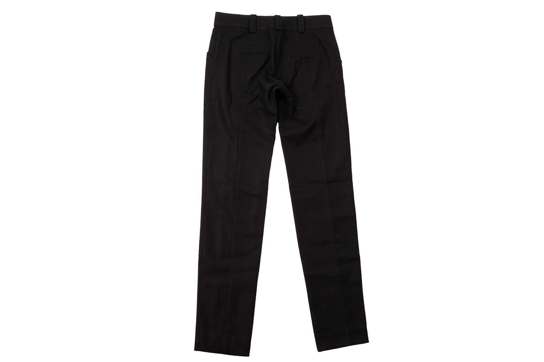 PROENZA SCHOULER BLACK WOOL STRAIGHT LEG PANTS XSMALL