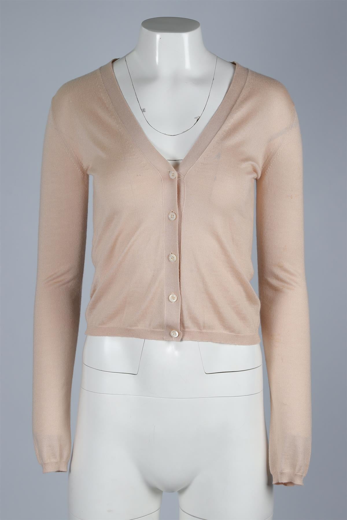 MIU MIU TAN CASHMERE CARDIGAN UK 10