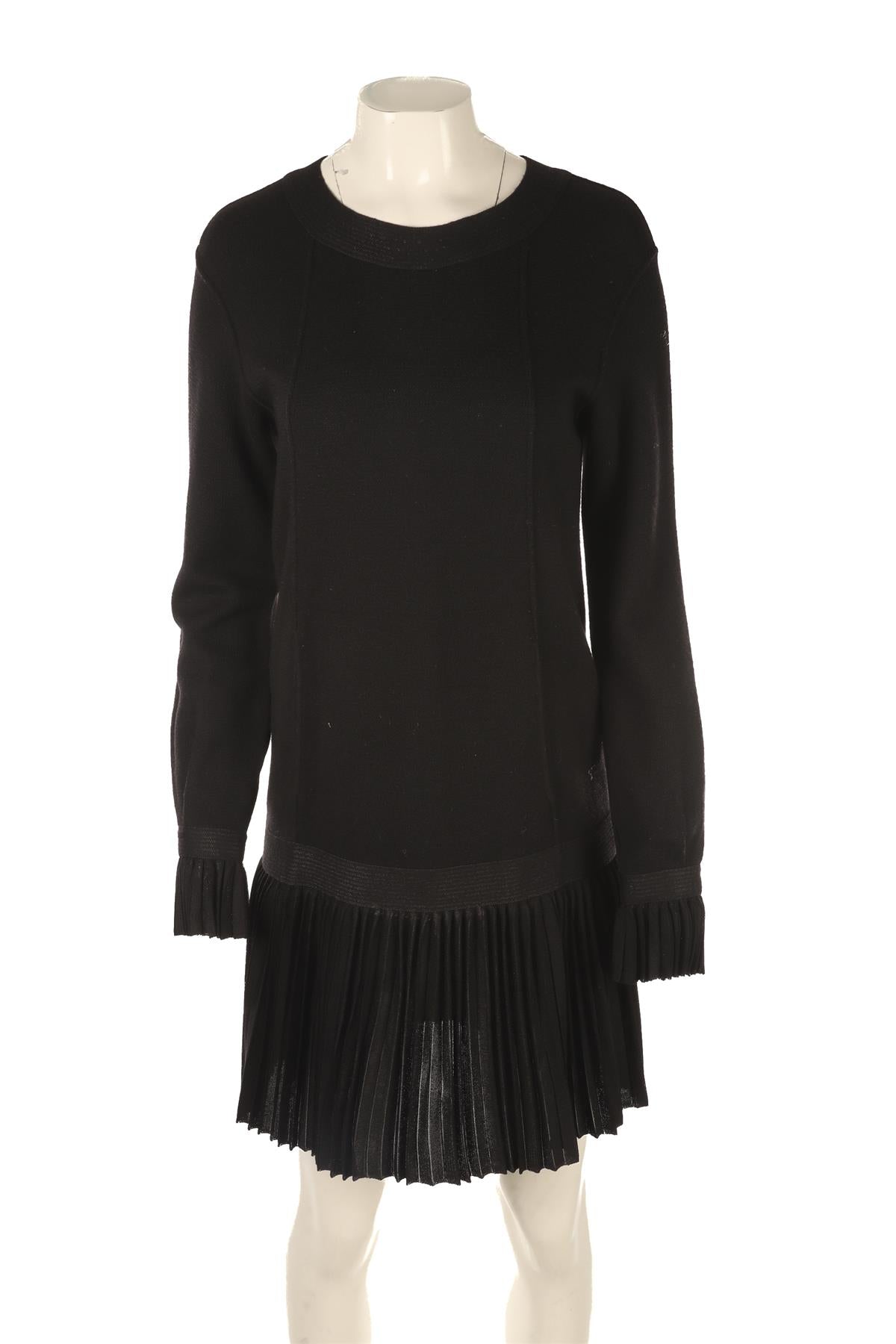 CHANEL BLACK 2012 KNIT MIDI DRESS FR 38 UK 10