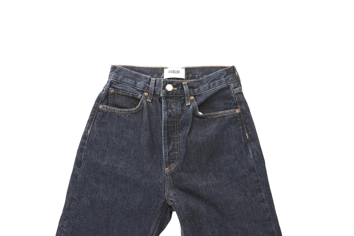 AGOLDE BLUE HIGH RISE STRAIGHT LEG JEANS W24 UK 6