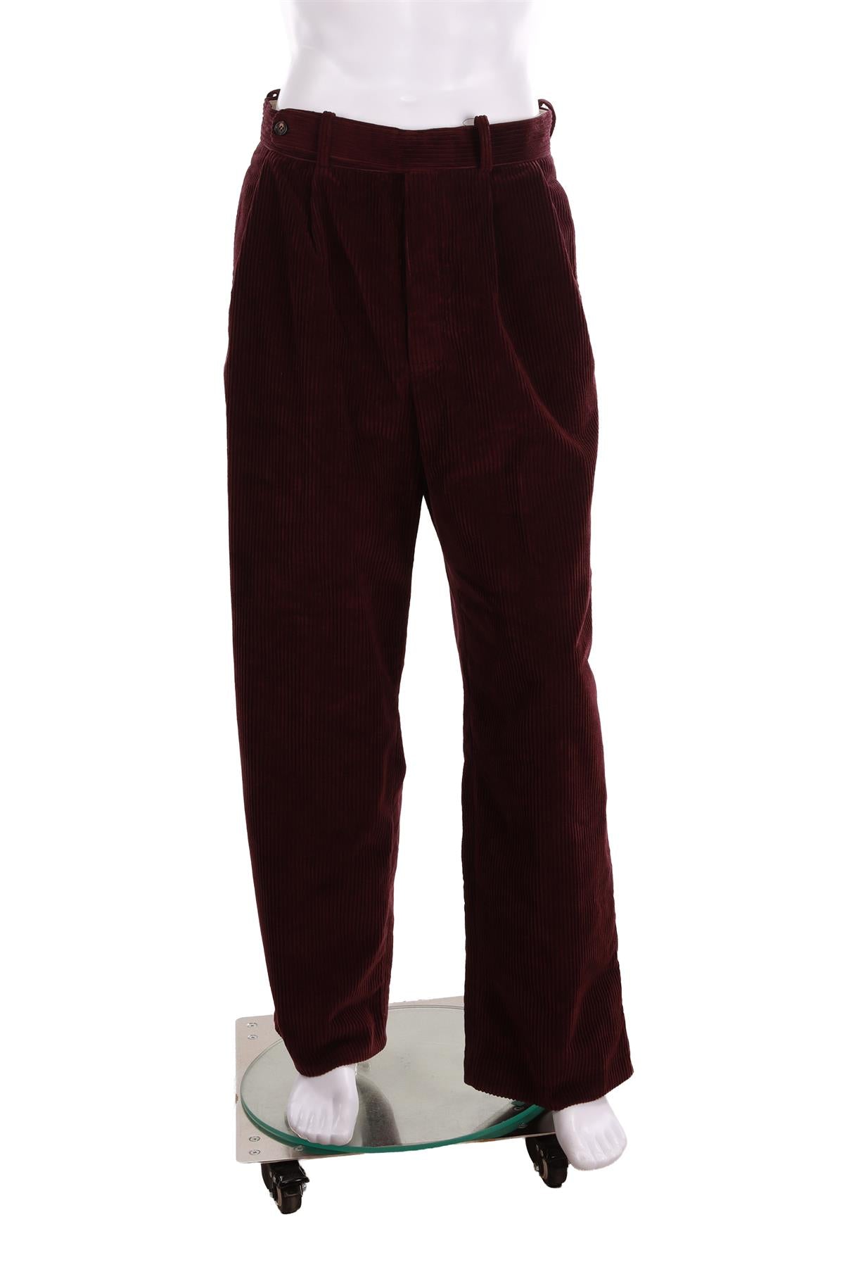 BODE BURGUNDY MEN'S CORDUROY STRAIGHT LEG PANTS W32