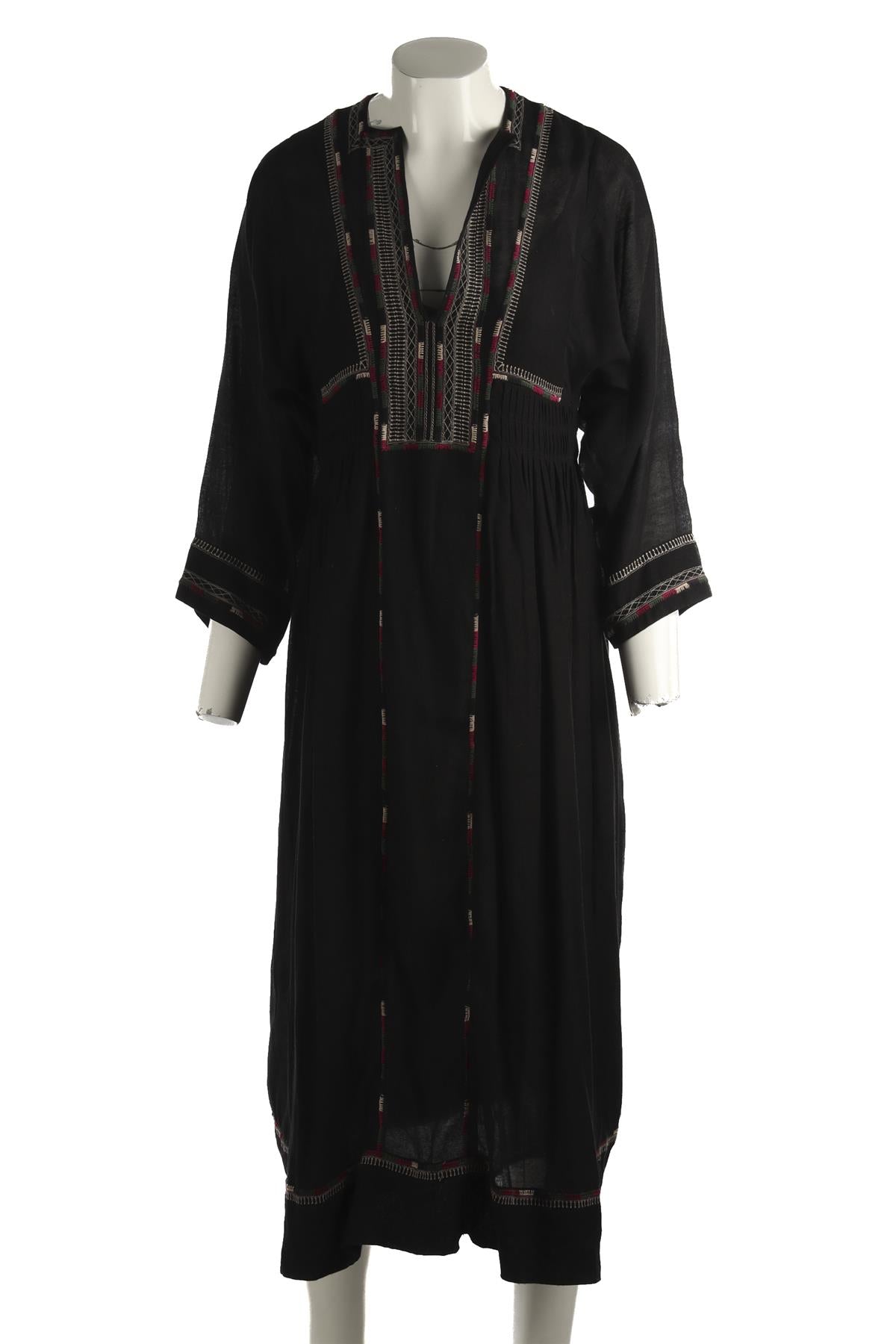 ISABEL MARANT BLACK SILK MIDI DRESS FR 34 UK 6