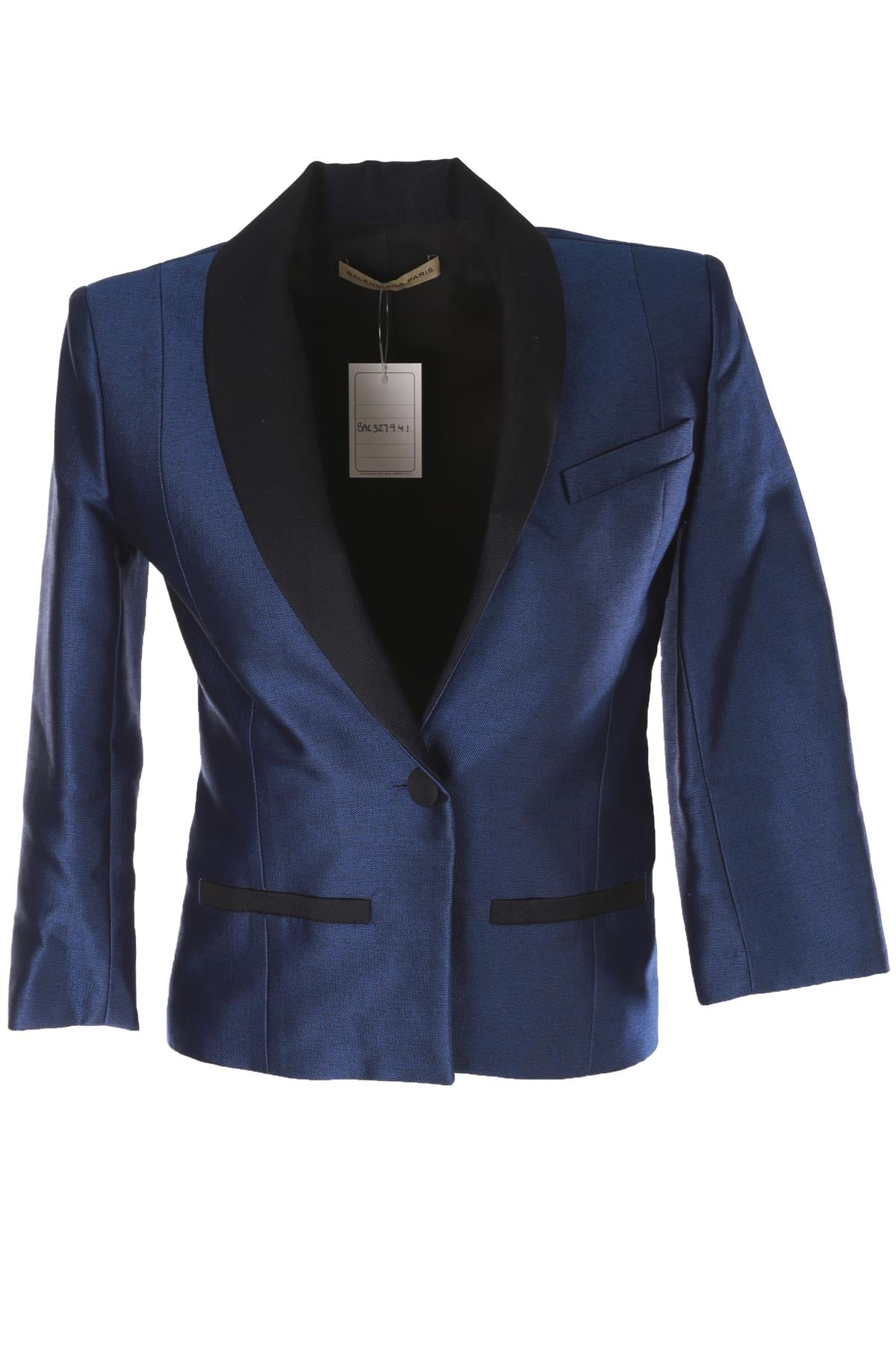 BALENCIAGA BLUE WOOL BLAZER FR 36 UK 8