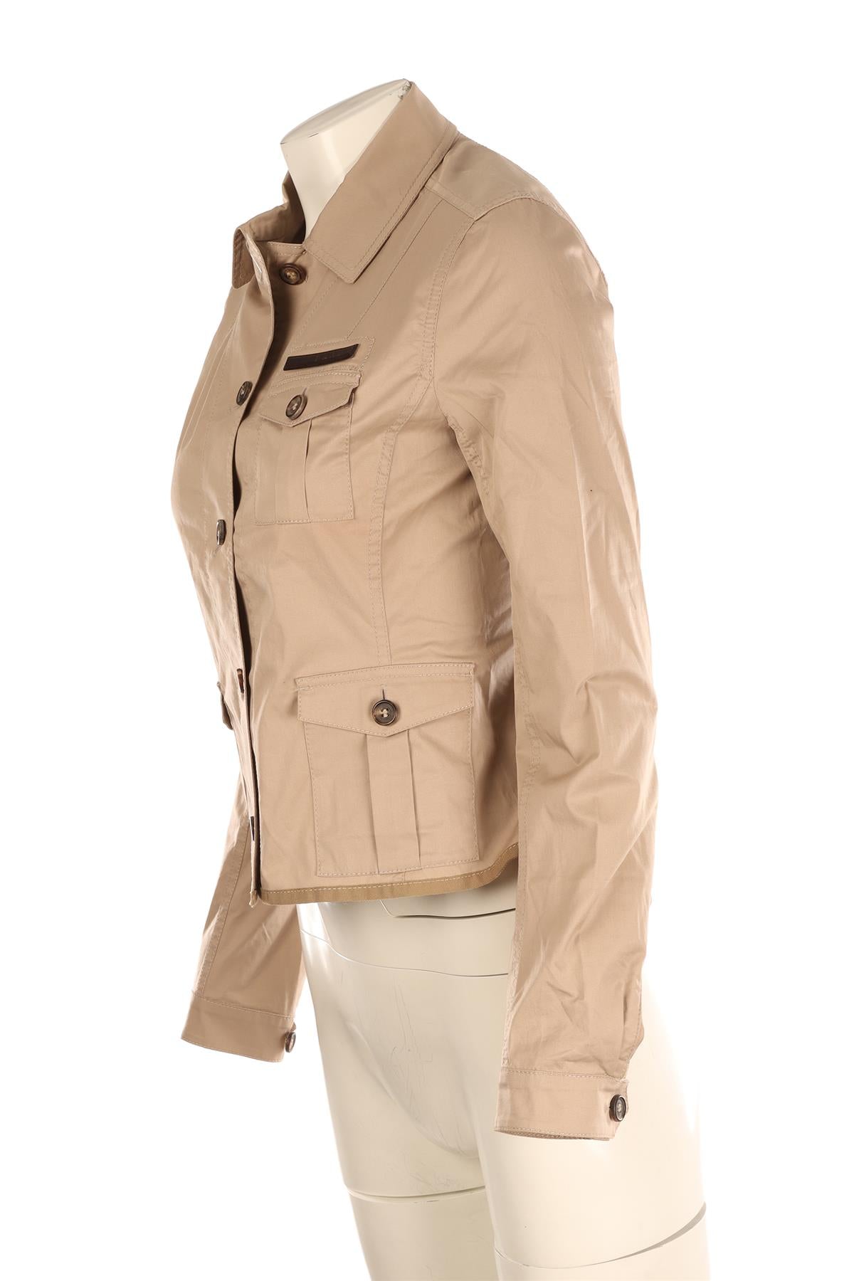 PRADA TAUPE COTTON JACKET IT 42 UK 10