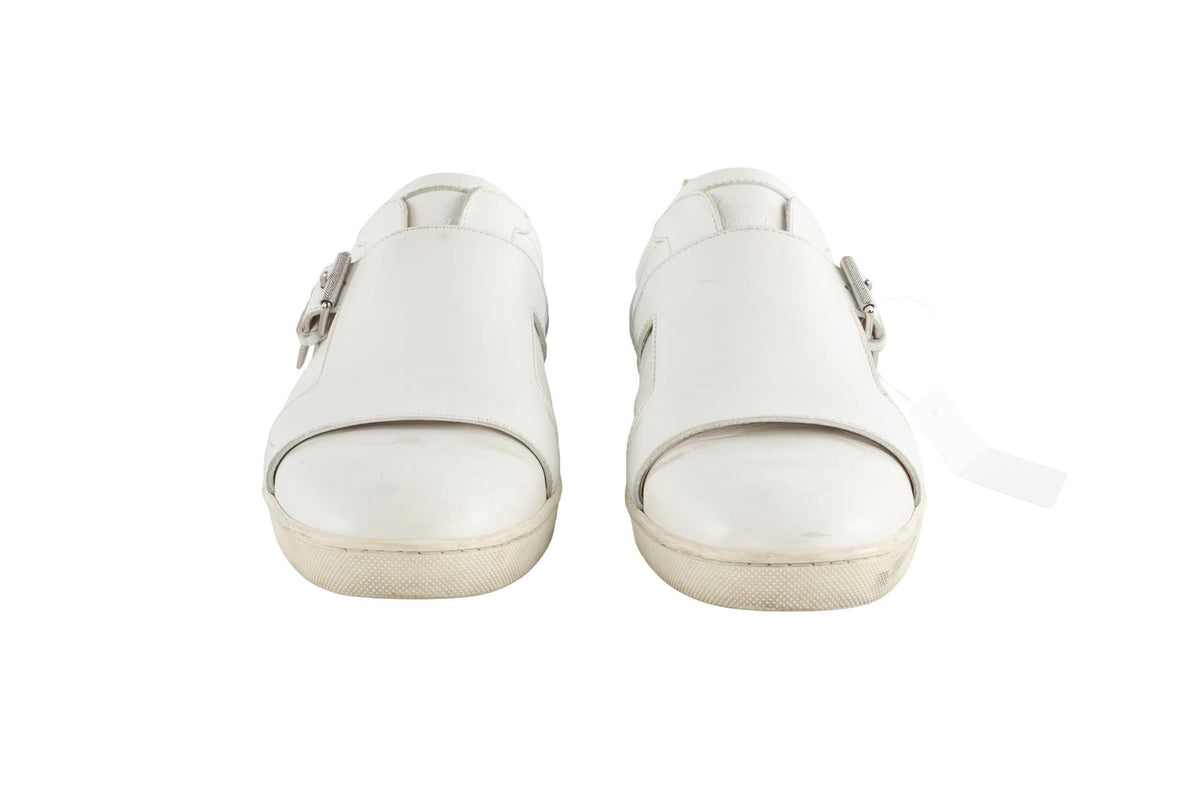 CHRISTIAN LOUBOUTIN WHITE MEN'S LEATHER SNEAKERS EU 43.5 UK 9.5 US 10.5