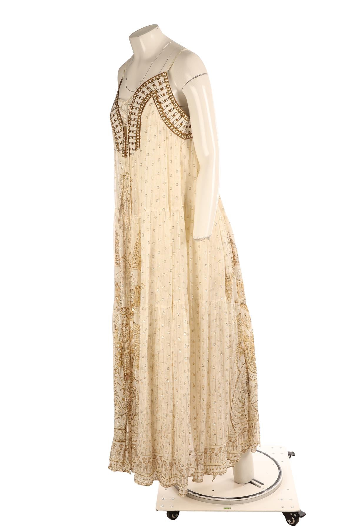 CAMILLA CREAM SILK MAXI DRESS SMALL