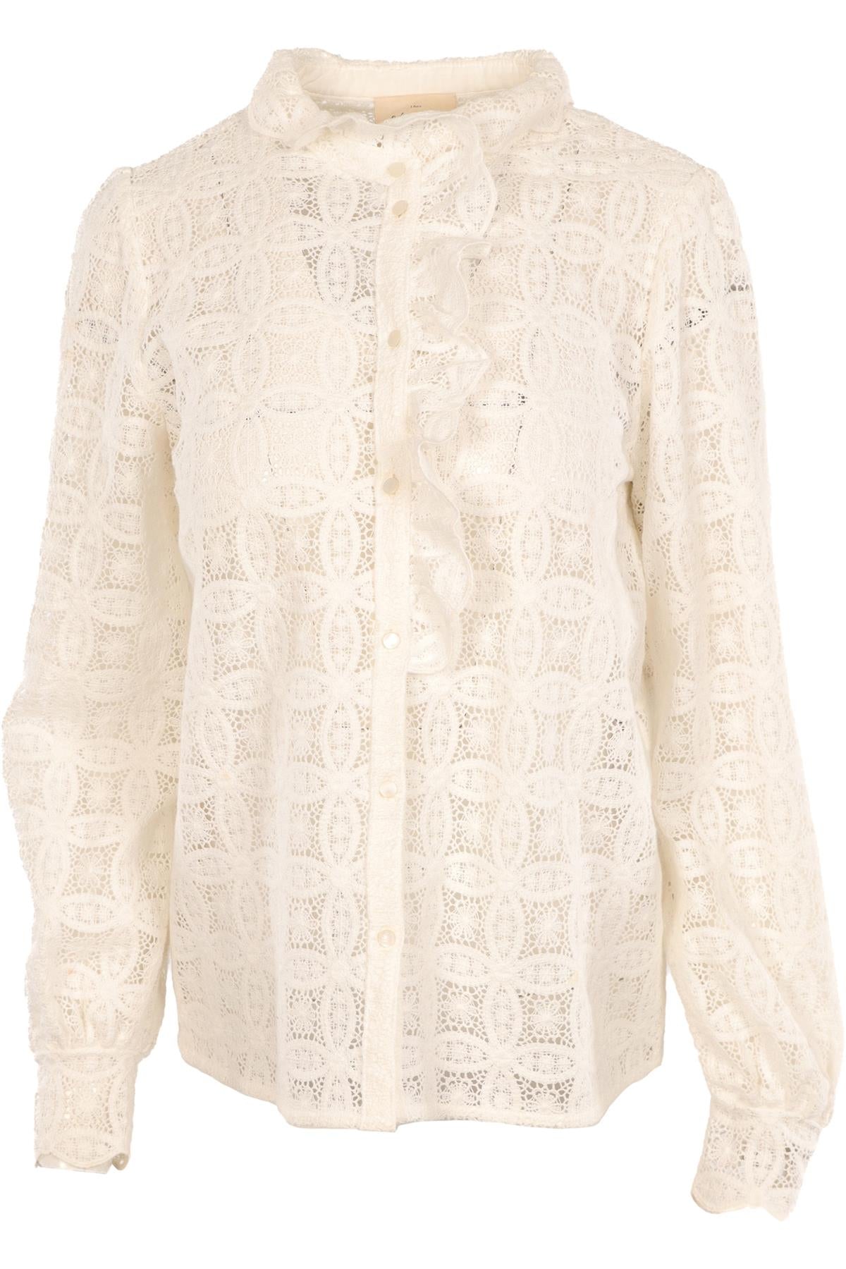 SÉZANE WHITE CROCHET TOP FR 36 UK 8
