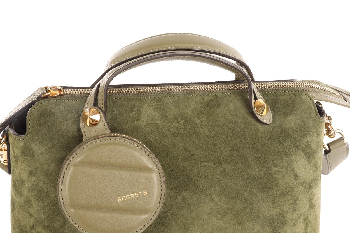 FENDI GREEN BY THE WAY MEDIUM SUEDE SHOULDER BAG