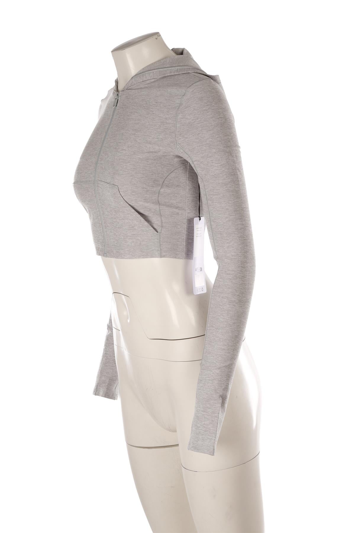 ALO GREY SPANDEX HOODIE SMALL