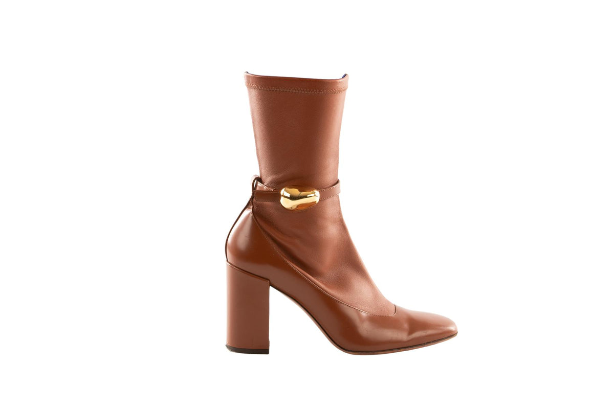 ZIMMERMANN BROWN LEATHER ANKLE BOOTS EU 39