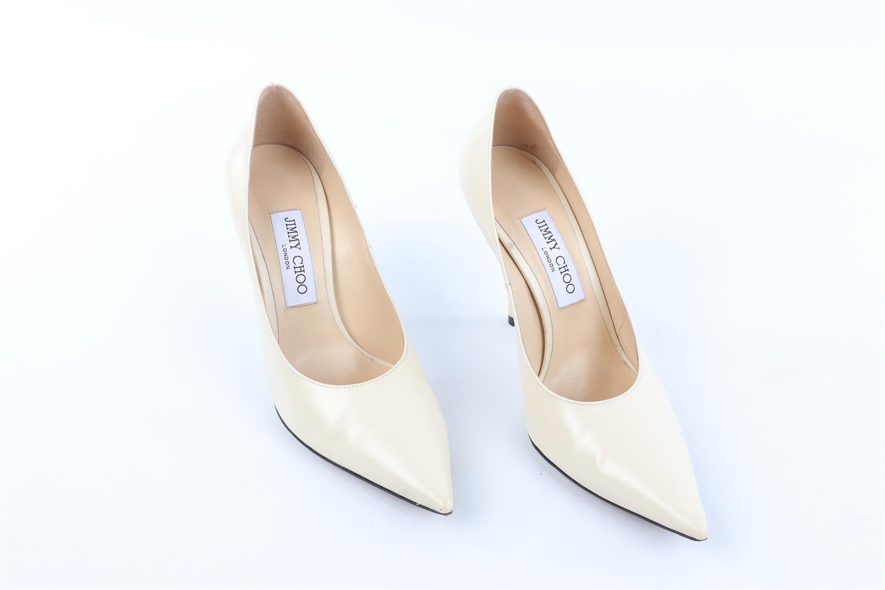 JIMMY CHOO CREAM LEATHER PUMPS EU 38.5 UK 5.5 US 8.5