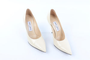 JIMMY CHOO CREAM LEATHER PUMPS EU 38.5 UK 5.5 US 8.5