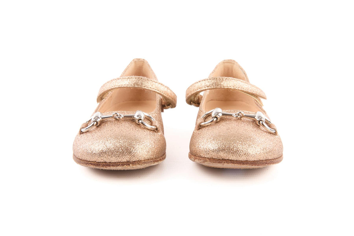 GUCCI GOLD KIDS GIRLS BALLET FLATS EU 23 UK 6 US 7