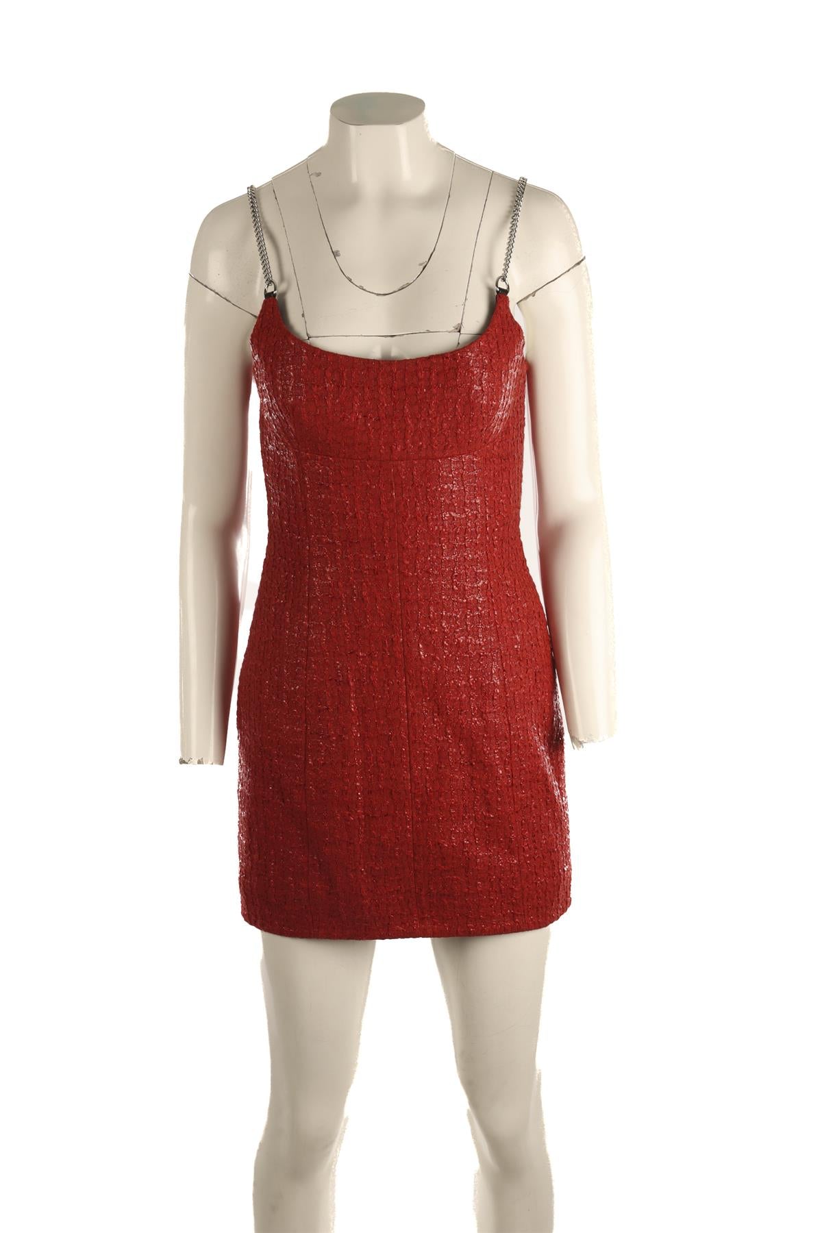ALEXANDER WANG RED TWEED MINI DRESS US 4 UK 8