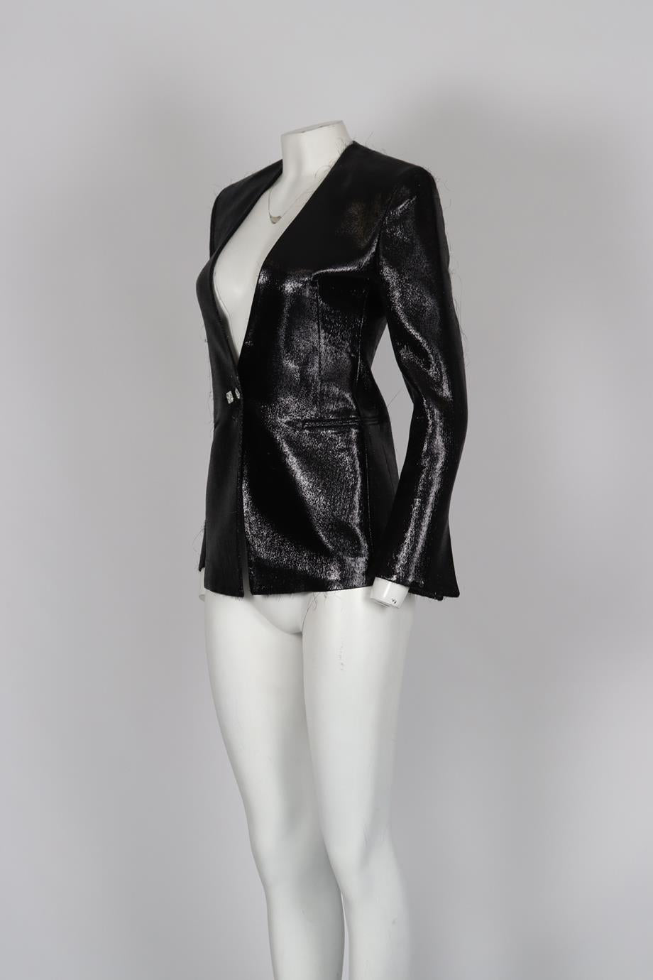 BALMAIN LAME WOOL BLEND BLAZER FR 38 UK 10