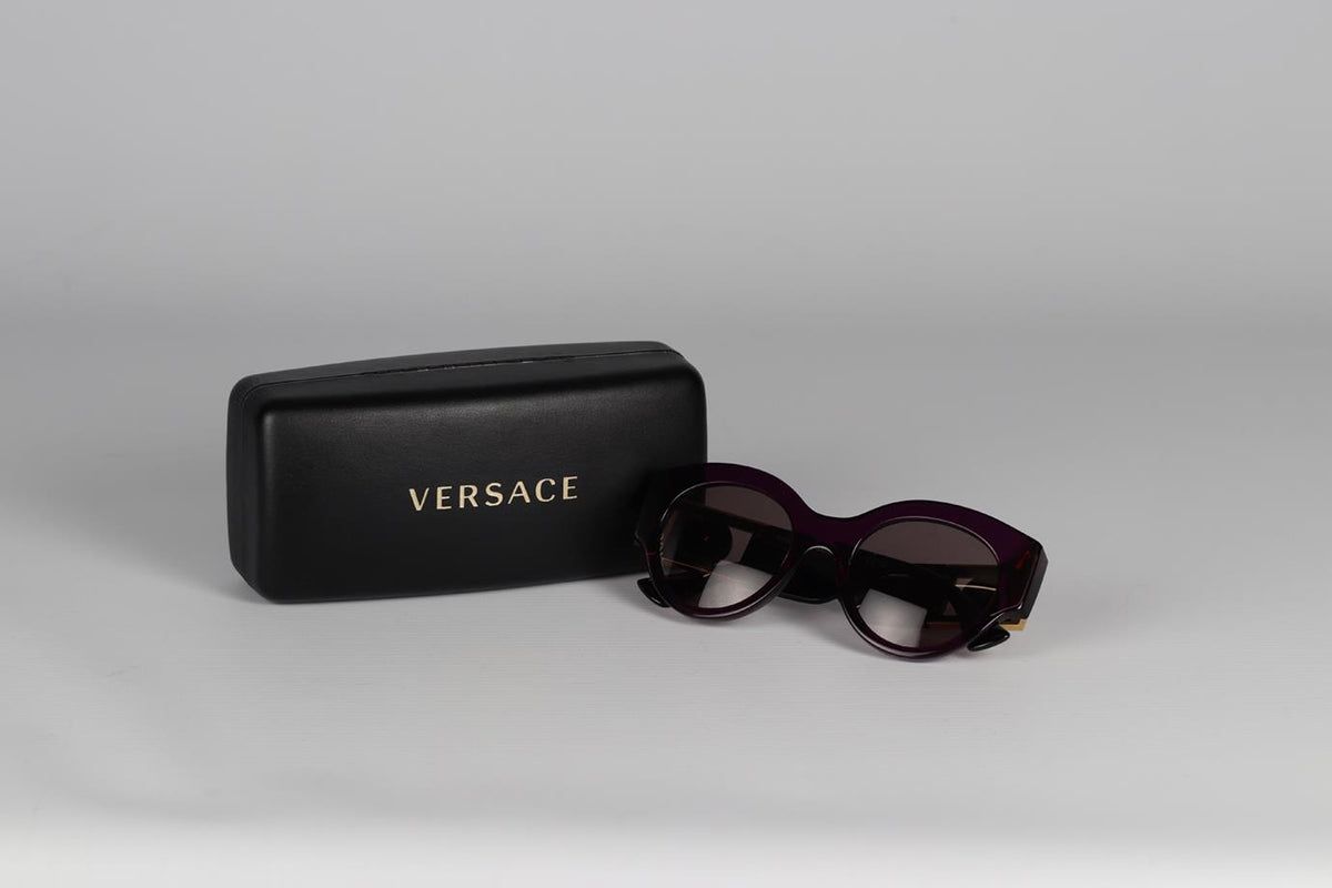 VERSACE MEDUSA ROUND FRAME ACETATE SUNGLASSES