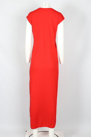 LESET RED WOOL MAXI DRESS SMALL