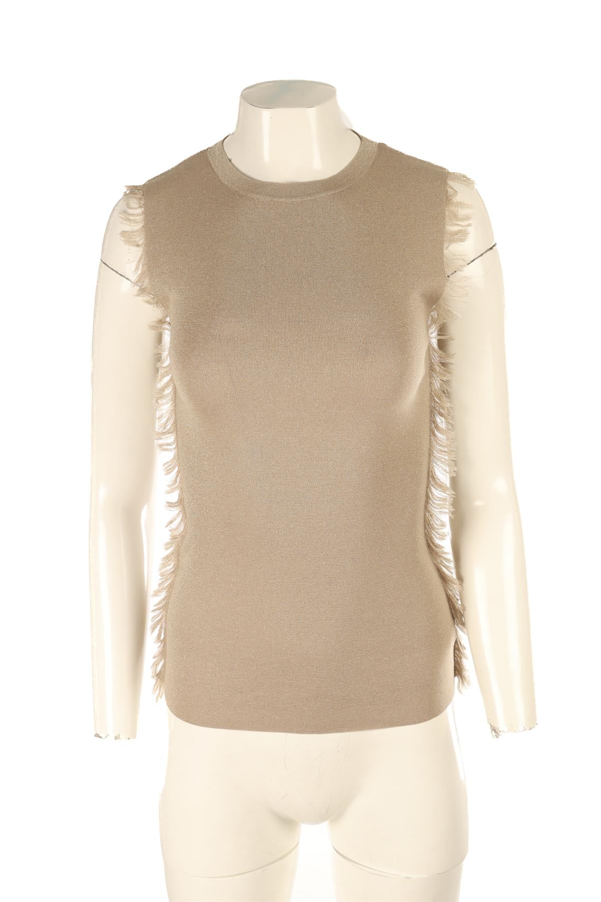 BRUNELLO CUCINELLI GOLD KNIT TOP SMALL