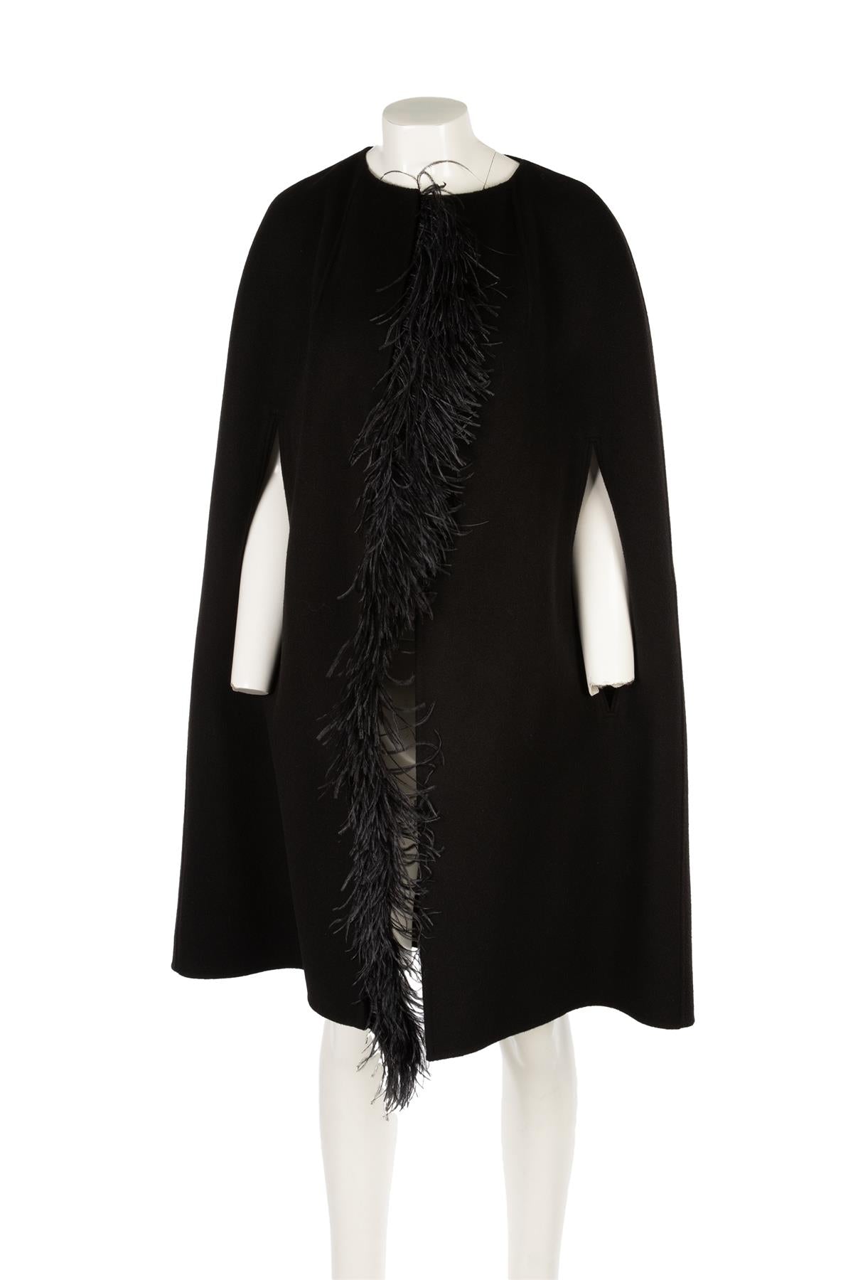 YVES SALOMON BLACK CASHMERE CAPE FR 38 UK 10