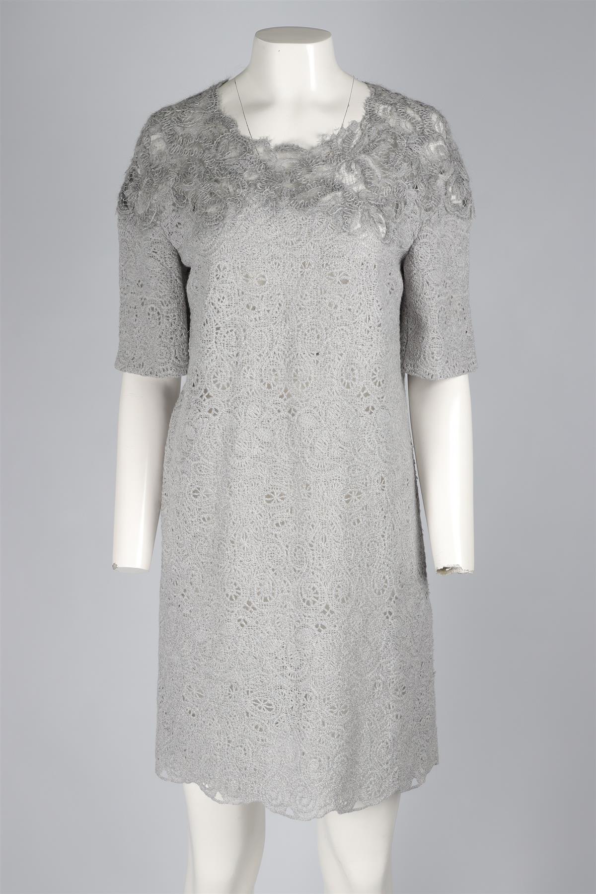 ERMANNO SCERVINO GREY WOOL DRESS IT 44 UK 12