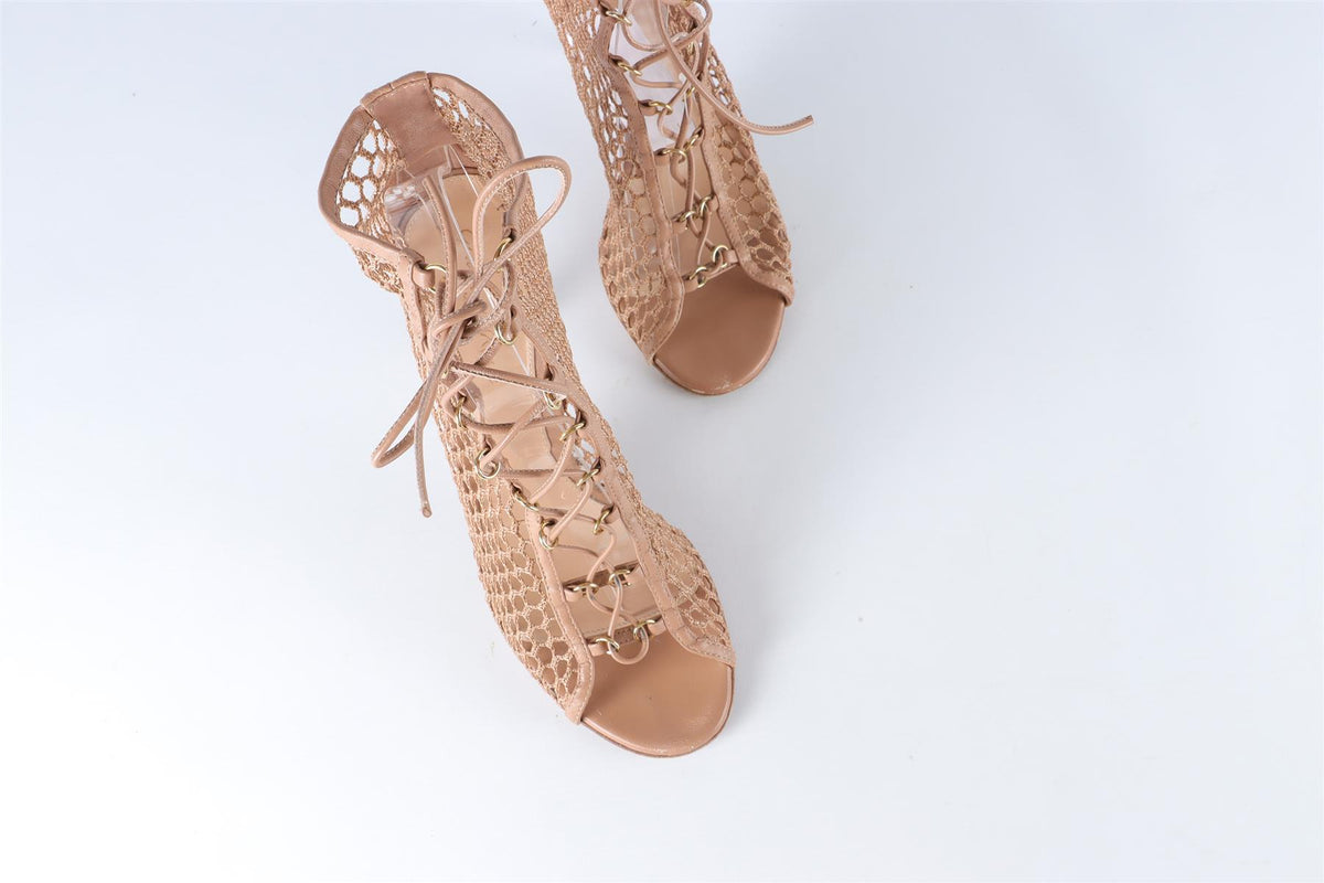 GIANVITO ROSSI PINK LEATHER SANDALS EU 38 UK 5 US 8