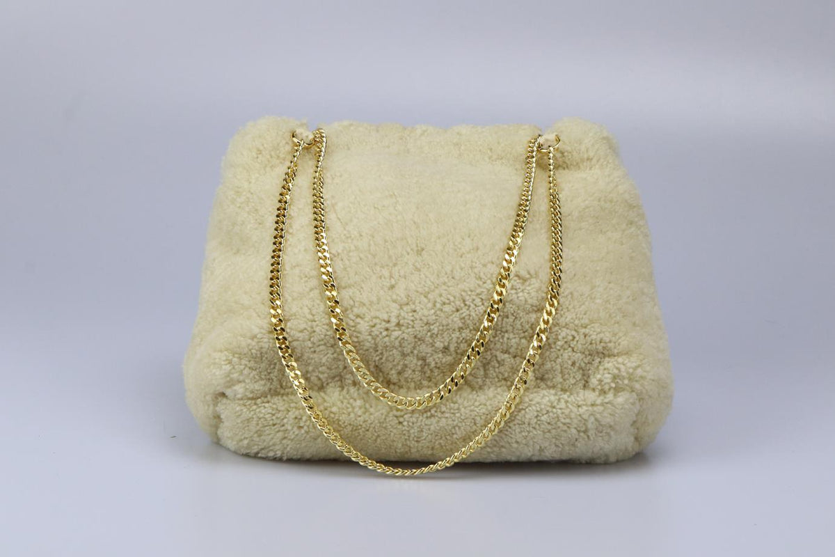 SABLYN CHAIN DETAIL SHEARLING SHOULDER BAG