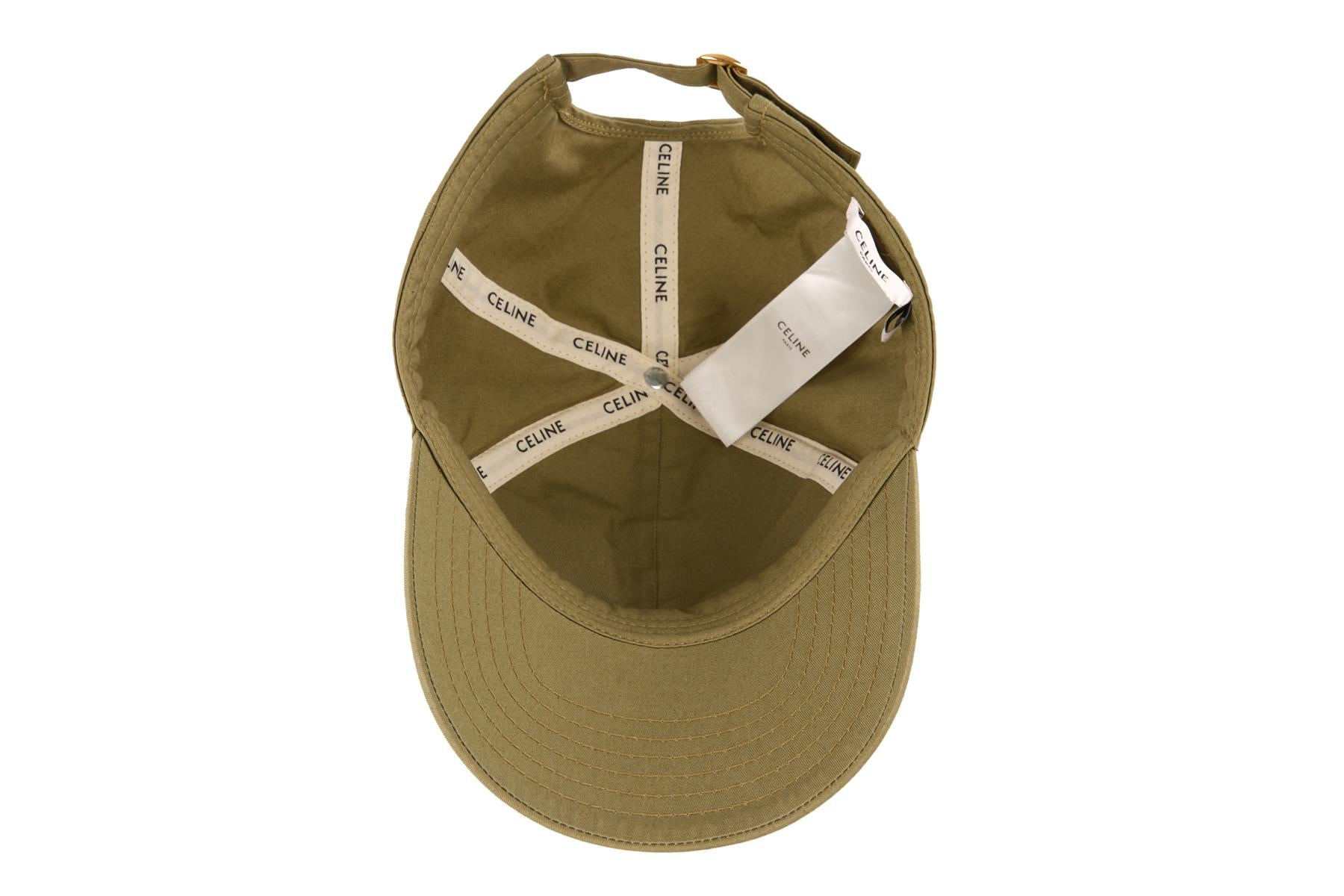 CELINE GREEN COTTON BASEBALL CAP SMALL