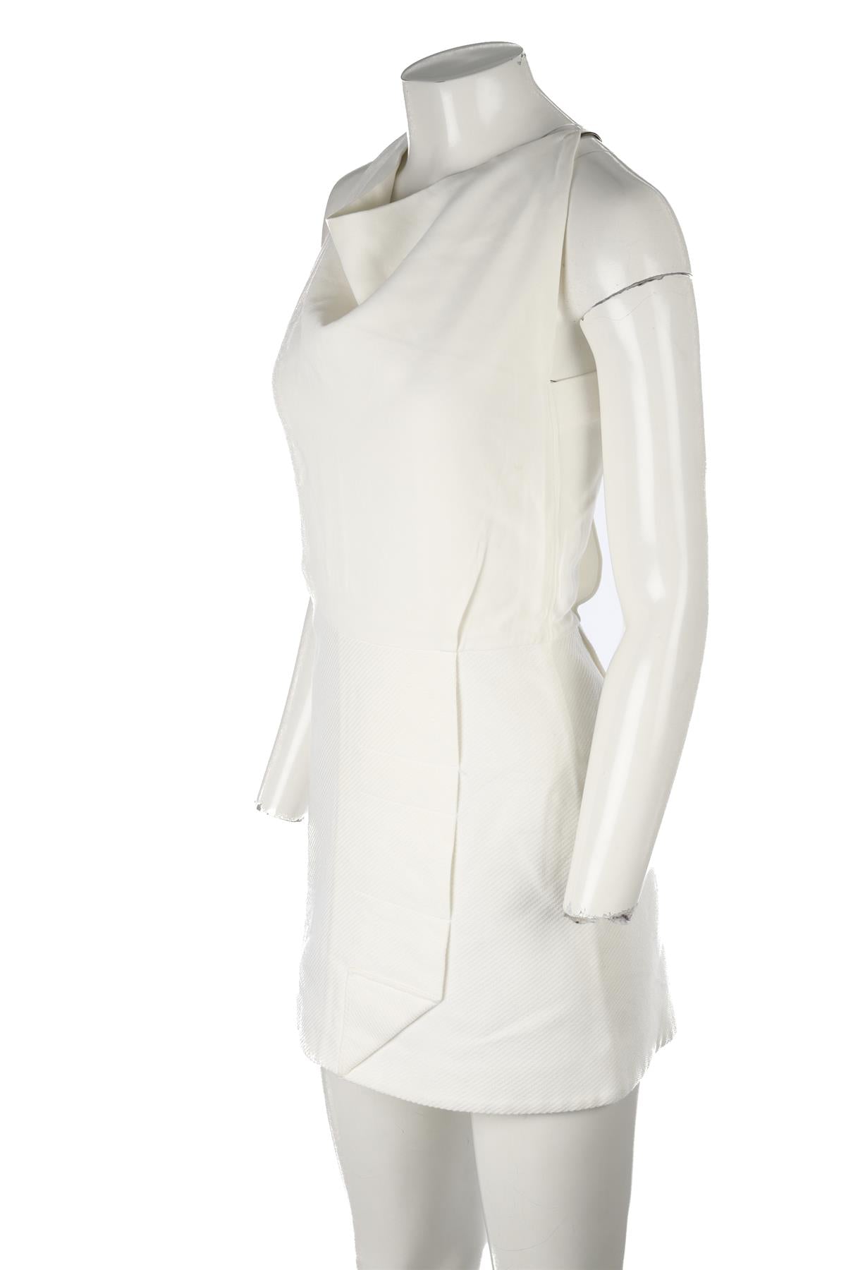 ROLAND MOURET IVORY CREPE MINI DRESS UK 6