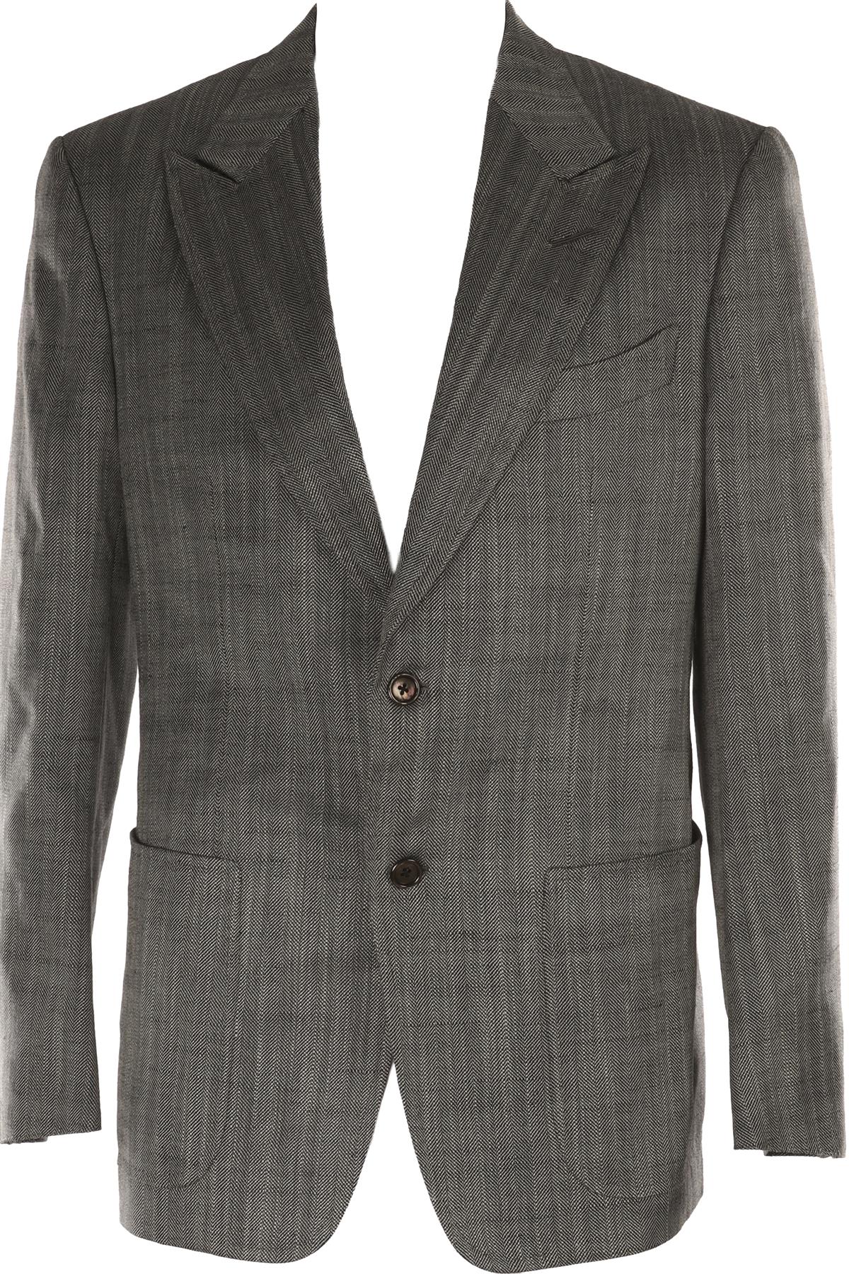 TOM FORD GREY MEN'S SILK BLEND BLAZER XLARGE