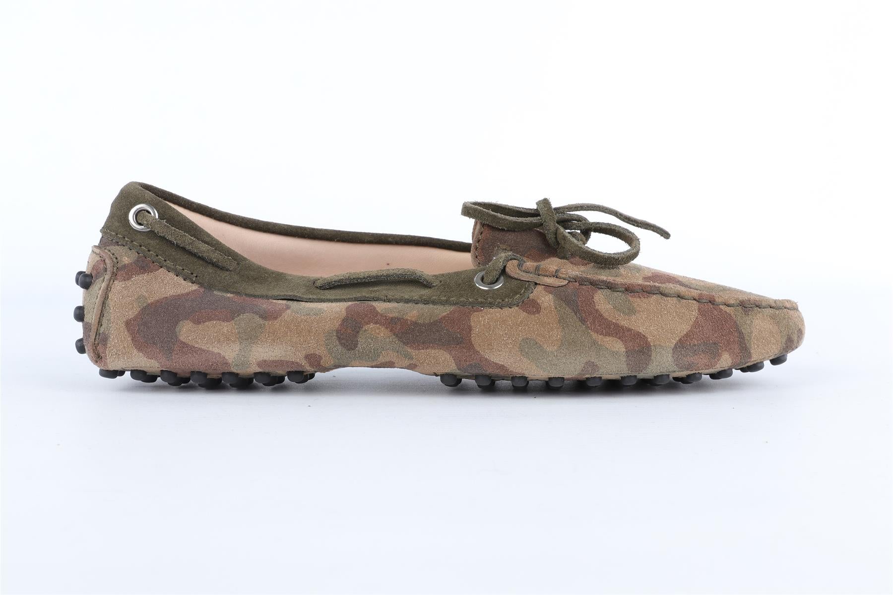 TOD'S GREEN SUEDE LOAFERS EU 37.5 UK 4.5 US 7.5