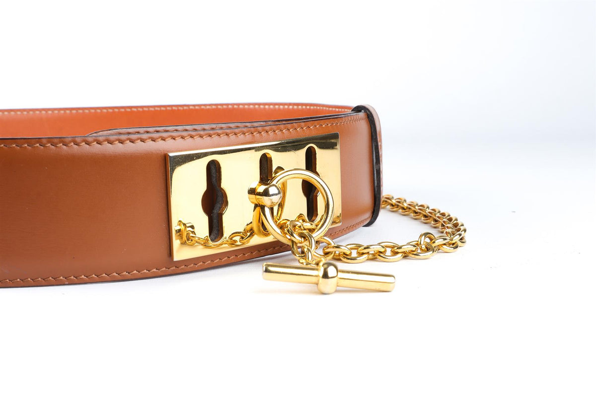 CELINE BROWN LEATHER BELT