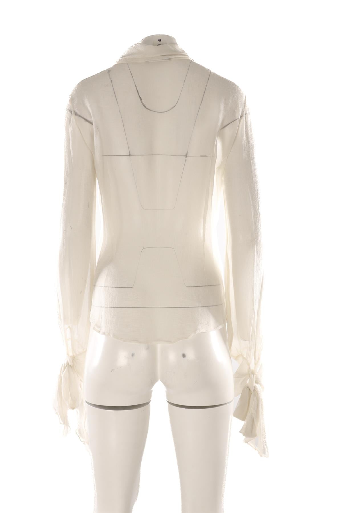 ALEXANDER MCQUEEN IVORY 2006 SILK TOP IT 42 UK 10